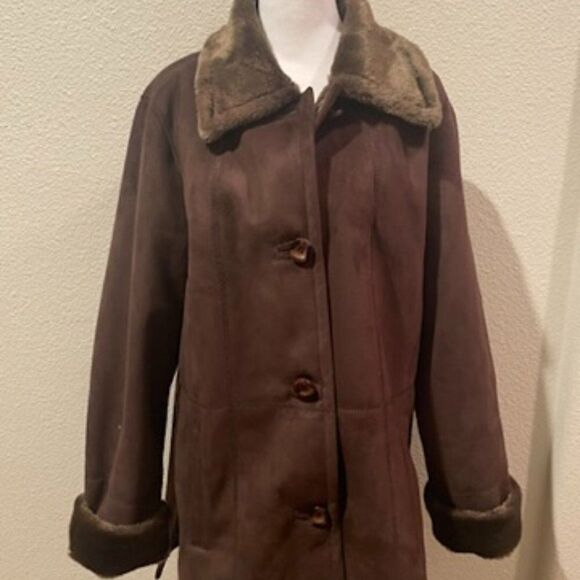 NWOT Appleseed's Brown 100 Polyester Brown Coat Size L - Picture 1 of 14
